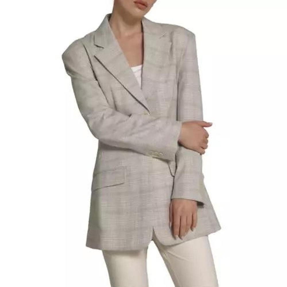 Rachel Zoe Light Gray Plaid Blazer